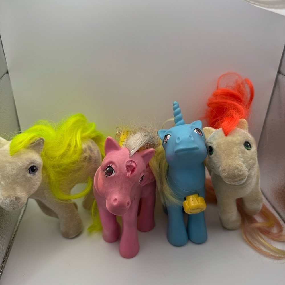 My Little Pony generation one lot of 4 Glittering Gem So Soft DJ Used